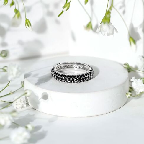 Lab Created Black Diamond Eternity Ring in Gold for Women, 2.25 cttw, Aaaa Quality in Saudi Arabia