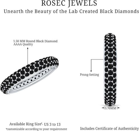 Lab Created Black Diamond Eternity Ring in Gold for Women, 2.25 cttw, Aaaa Quality in Saudi Arabia