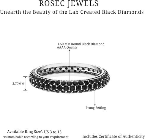 Lab Created Black Diamond Eternity Ring in Gold for Women, 2.25 cttw, Aaaa Quality in Saudi Arabia