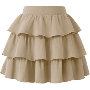 KEREDA Girls Skirt Kids Toddler Casual 3-Layer Ruffle Skort School Uniform Skirts for Girls in Kuwait