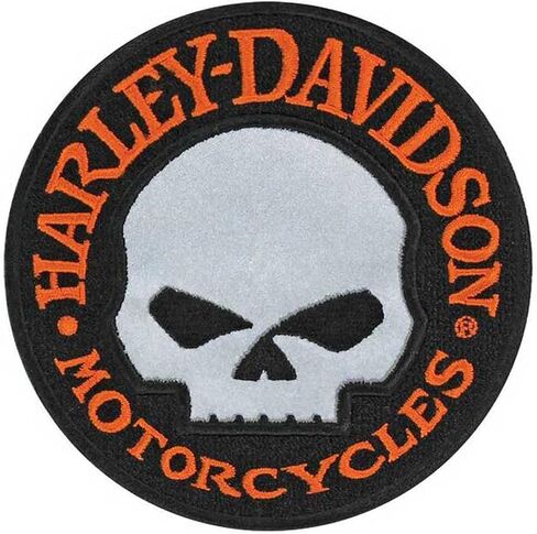 Harley-Davidson 4 Inch Willie G Skull Reflective Embridered Emblem Sew-On Patch in Kuwait