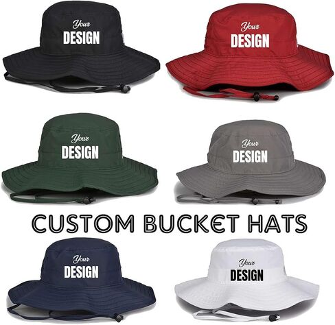 INK STITCH Unisex Custom Stitching Embroidery Booney Bucket Hats - Multi Colors in Saudi Arabia