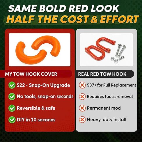 أغطية خطاف السحب متوافقة مع 2004-2018 2019 2020 2021 2022 2023 2024 2025 F150 Accessories BASE BASE/BIG BEND/OUTER BANK-FIT لعام 2017-2021 TUNDRA Accessories Design ، Silicon Rubber (Orange) in Kuwait