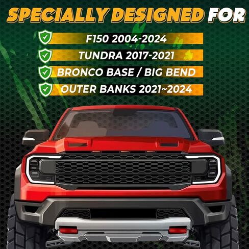 أغطية خطاف السحب متوافقة مع 2004-2018 2019 2020 2021 2022 2023 2024 2025 F150 Accessories BASE BASE/BIG BEND/OUTER BANK-FIT لعام 2017-2021 TUNDRA Accessories Design ، Silicon Rubber (Orange) in Kuwait