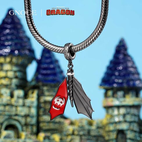 GNOCE How to Train Your Dragon Toothless Tail-wagging Pendant Dangle Charm for Women, S925 Sterling Silver Dangle Charms for Women Wife, Valentine‘s Day, Mother’s Day Jewelry (Toothless) in Saudi Arabia