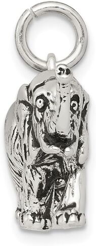 925 Sterling Silver Antiqued Elephant Charm Pendant (L- 0.75 Inch, W- 0.95 Inch) in Saudi Arabia