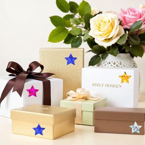 2000 Pcs 8 Color Sparkly Star Stickers, Star Stickers for Kids Reward, Self-Adhesive Metallic Glitter Foil, Ideal for Student Planners and Classroom Supplies, 4 Rolls of Smiley Face Stickers in Kuwait