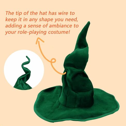 Witch Hat Adult, Ruched Witches Hat for Women, Velvet Wizard Hats for Halloween Party Cosplay Costume Accessory in Saudi Arabia
