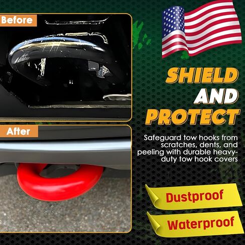 أغطية خطاف السحب متوافقة مع 2004-2018 2019 2020 2021 2022 2023 2024 2025 F150 Accessories BASE BASE/BIG BEND/OUTER BANK-FIT لعام 2017-2021 TUNDRA Accessories Design ، Silicon Rubber (Orange) in Kuwait