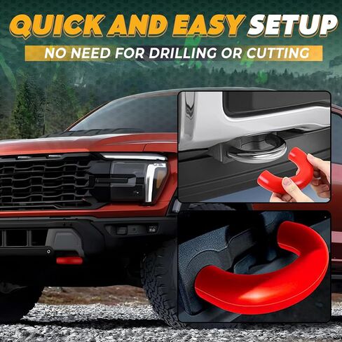 أغطية خطاف السحب متوافقة مع 2004-2018 2019 2020 2021 2022 2023 2024 2025 F150 Accessories BASE BASE/BIG BEND/OUTER BANK-FIT لعام 2017-2021 TUNDRA Accessories Design ، Silicon Rubber (Orange) in Kuwait