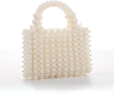 Noble Crystal Beaded Evening Bag Wedding Clutch with Pearl Chain shoulder bag Handbag evening dress bag in Kuwait