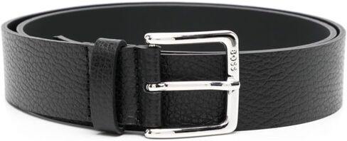 BOSS Men's Ronnie Gr Black Pebbled Leather Belt (Black, 34) in Saudi Arabia