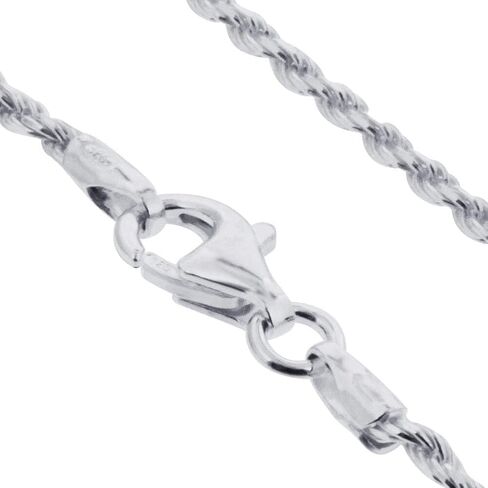 Gem Avenue Italian 925 Sterling Silver Lobster Clasp Rope Chain Chain Canklet Cankle Bracelets in Kuwait