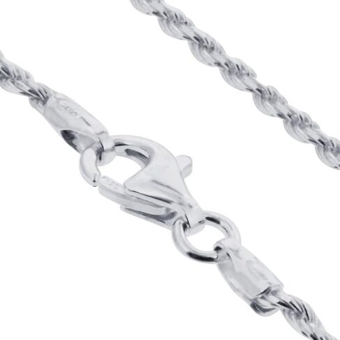Gem Avenue Italian 925 Sterling Silver Lobster Clasp Rope Chain Chain Canklet Cankle Bracelets in Kuwait