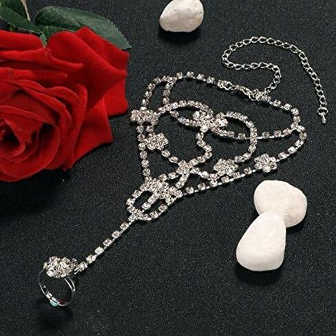 Tooluck Crown Rhinestone Ankle Chain Ladies Beach Wedding Foot Jewelry Party Accessories for Women and Girls in Saudi Arabia