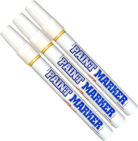 Paint Markers Oil-based Pen Permanent Waterproof Car Tire Tread Rubber Metal - 3 pcs (Yellow) in Saudi Arabia