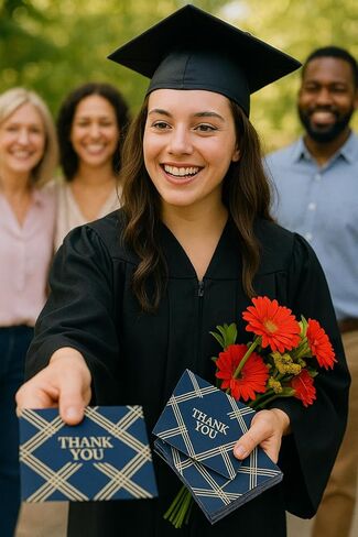 100 بطاقة شكر مع مظاريف (أزرق كحلي وذهبي) | 4 × 6 بوصة ملاحظات شكر فارغة احترافية | مناسب لحفلات الزفاف، والأعمال التجارية الصغيرة، وحفلات الزفاف وحفلات استقبال المولود الجديد، والجنازة، والتعاطف | صنع في الولايات المتحدة الأمريكية in Kuwait