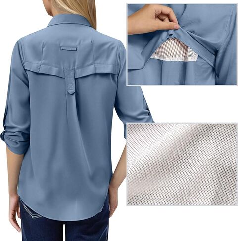 Sunshirts for Women Long Sleeve UPF 50 UV Protection Button Down Shirt Quick Dry Cool Vacation Safari Hiking Shirts in Saudi Arabia