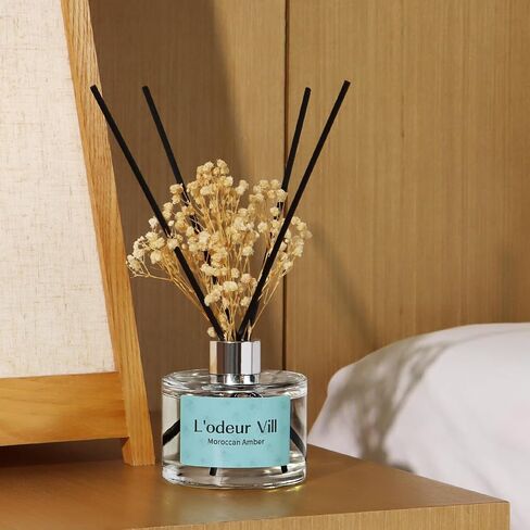 L'odeur Vill Reed Diffuser Set, 6.7 oz(200ml) Gardenia Scented Diffuser with 6 Oil Diffuser Sticks, Home Fragrance Essential Oil Reed Diffuser for Home Large Rooms Bathroom Shelf Decor in Kuwait