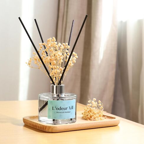 L'odeur Vill Reed Diffuser Set, 6.7 oz(200ml) Gardenia Scented Diffuser with 6 Oil Diffuser Sticks, Home Fragrance Essential Oil Reed Diffuser for Home Large Rooms Bathroom Shelf Decor in Kuwait