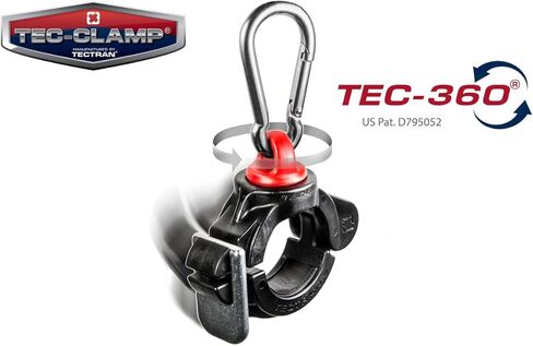 Tectran 3-In-1 AirPower Line TEC-360® Clamp | 360° Swivel | Stainless Steel Clip | Black | Tectran 9890ST360 in Saudi Arabia