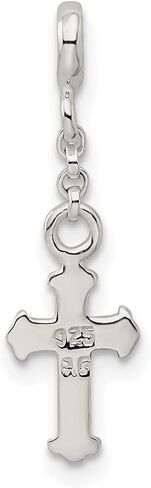 JewelryWeb 925 Sterling Silver Silver Confled Deneral Cross 1/2inch Dangle Enhancer Charm 26 × 8 مم قلادة قلادة واسعة للنساء in Saudi Arabia