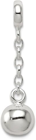 JewelryWeb 925 Sterling Silver Polished Bead 1/2inch Dangle Enhancer Charm 23x6mm Wide Pendant Necklace for Women in Saudi Arabia