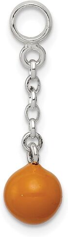 JewelryWeb 925 Sterling Silver Polished Yellow Enameled Bead 1/2inch Dangle Enhancer Charm 25x7mm Wide Pendant Necklace for Women in Saudi Arabia