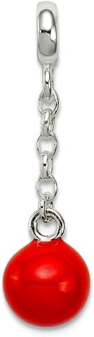 JewelryWeb 925 Sterling Silver Silver Bead Bead 1/2inch Dangle Indancer Charm 26 × 8 ملم قلادة قلادة عريضة للنساء in Saudi Arabia