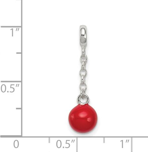 JewelryWeb 925 Sterling Silver Silver Bead Bead 1/2inch Dangle Indancer Charm 26 × 8 ملم قلادة قلادة عريضة للنساء in Saudi Arabia