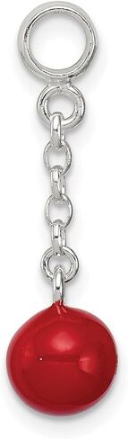 JewelryWeb 925 Sterling Silver Silver Bead Bead 1/2inch Dangle Indancer Charm 26 × 8 ملم قلادة قلادة عريضة للنساء in Saudi Arabia