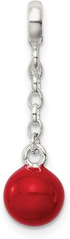 JewelryWeb 925 Sterling Silver Silver Bead Bead 1/2inch Dangle Indancer Charm 26 × 8 ملم قلادة قلادة عريضة للنساء in Saudi Arabia