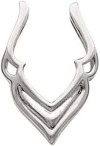 Solid 14k White Gold Charm Pendant Enhancer (26mm x 17mm) in Saudi Arabia