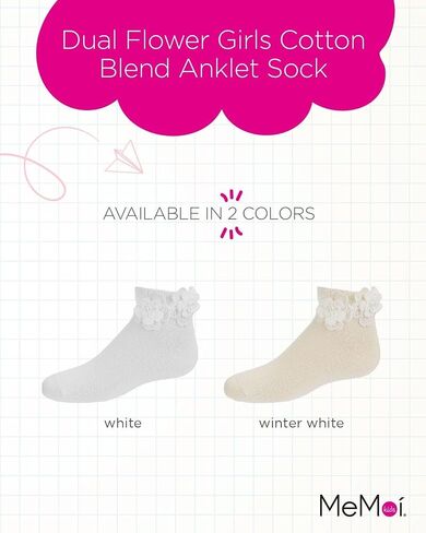 MeMoi Dual Flower Girls Cotton Blend Anklet Sock in Saudi Arabia