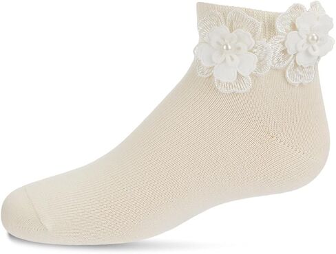 MeMoi Dual Flower Girls Cotton Blend Anklet Sock in Saudi Arabia