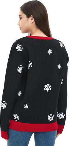 Ugly Christmas Sweater for Women Funny Design Plus Size Outfit Couple Knitted Long Sleeve Pullover Xmas Holiday Family Party in Kuwait