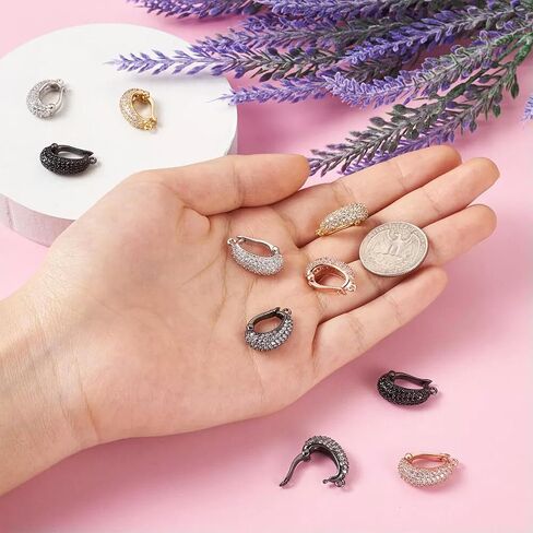 10pcs النحاس النحاس المكعب الزركونيا مُحسَّفات شورترين بيلز مفصلي بيلز 20x13mm-default in Saudi Arabia