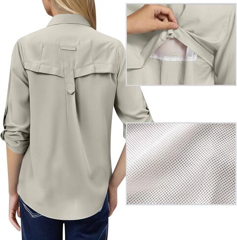 Sunshirts for Women Long Sleeve UPF 50 UV Protection Button Down Shirt Quick Dry Cool Vacation Safari Hiking Shirts in Saudi Arabia
