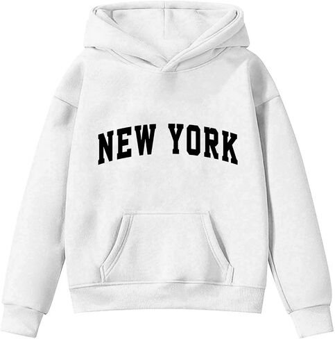 Los Angeles Hoodies For Teen Girls Trendy Y2K Cute Long Sleeve Letter Print Sweatshirts Pullover Tops With Pockets in Saudi Arabia