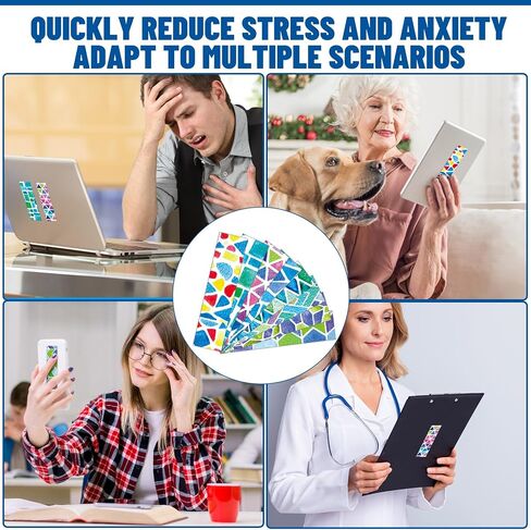 70 Pieces Calming Anxiety Sensory Stickers Textured Strips Toy Anti Stress Textured Calm Stickers Sensory Adhesives for Desk Classroom Phone Adult Teen Present (Geometry Style) in Saudi Arabia