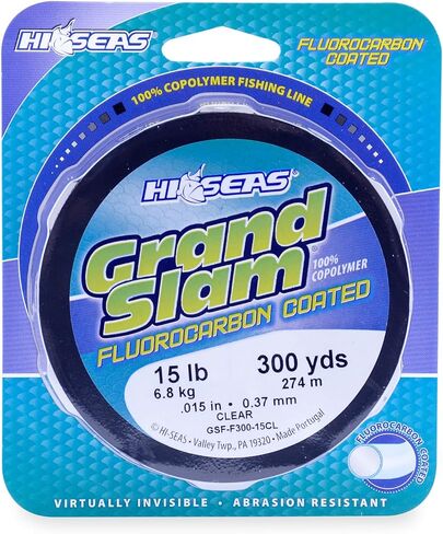HI-SEAS Grand Slam Fluorocarbon Coated Fishing Line, 15 lb Test, 0.015" Diameter, Clear, 975 yd in Saudi Arabia