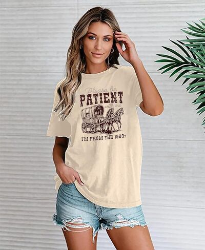 Women Please Be Patient with Me I'm from The 1900s Shirt Funny Vintage 1900s Graphic Tee 90s Country Shirts Top in Kuwait