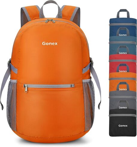 Gonex Ultra Lightweight Packable Daypack Backpack Handy Foldable Camping Outdoor Travel Cycling Backpacking Black in Kuwait