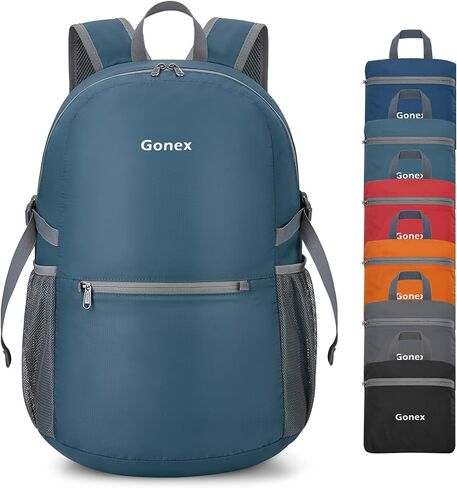 Gonex Ultra Lightweight Packable Daypack Backpack Handy Foldable Camping Outdoor Travel Cycling Backpacking Black in Kuwait
