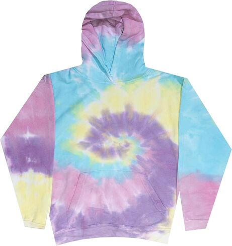 Colortone Kids Tie Tie Dye pulver Hoodies - كلاسيكي لا يتناسب مع بلوزات مقنعين للأولاد والبنات in Kuwait