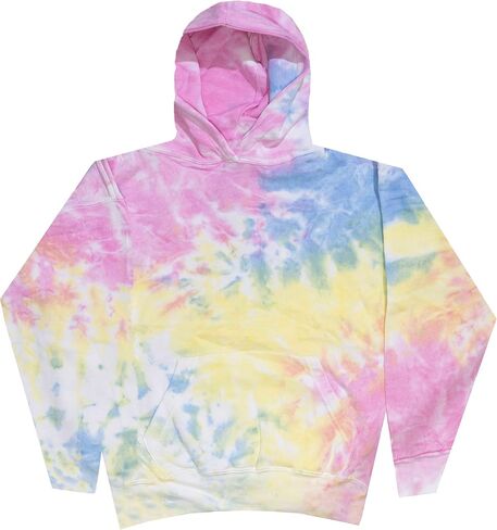 Colortone Kids Tie Tie Dye pulver Hoodies - كلاسيكي لا يتناسب مع بلوزات مقنعين للأولاد والبنات in Kuwait