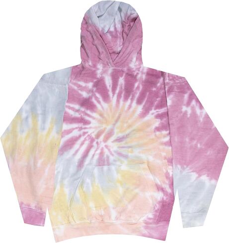 Colortone Kids Tie Tie Dye pulver Hoodies - كلاسيكي لا يتناسب مع بلوزات مقنعين للأولاد والبنات in Kuwait
