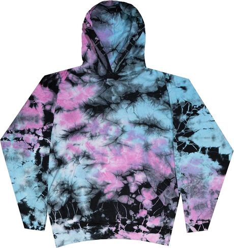 Colortone Kids Tie Tie Dye pulver Hoodies - كلاسيكي لا يتناسب مع بلوزات مقنعين للأولاد والبنات in Kuwait