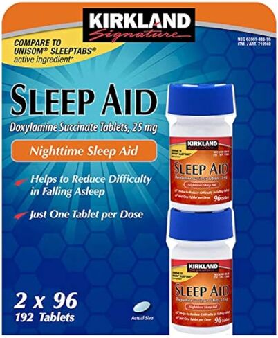 Kirkland Signature Night Time Aid (Doxylamine Succinate 25 mg) ، 96 قرصًا (حزمة 4) in Saudi Arabia