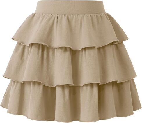 KEREDA Girls Skirt Kids Toddler Casual 3-Layer Ruffle Skort School Uniform Skirts for Girls in Kuwait